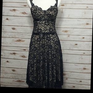 Alexia Admor NY Black Lace over Cream sheath dress
